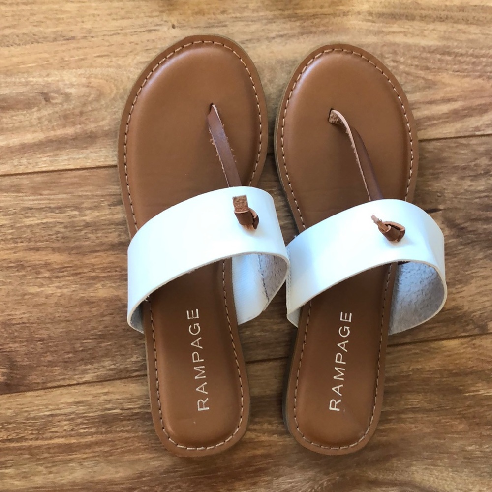 White and tan sandals- Never worn!